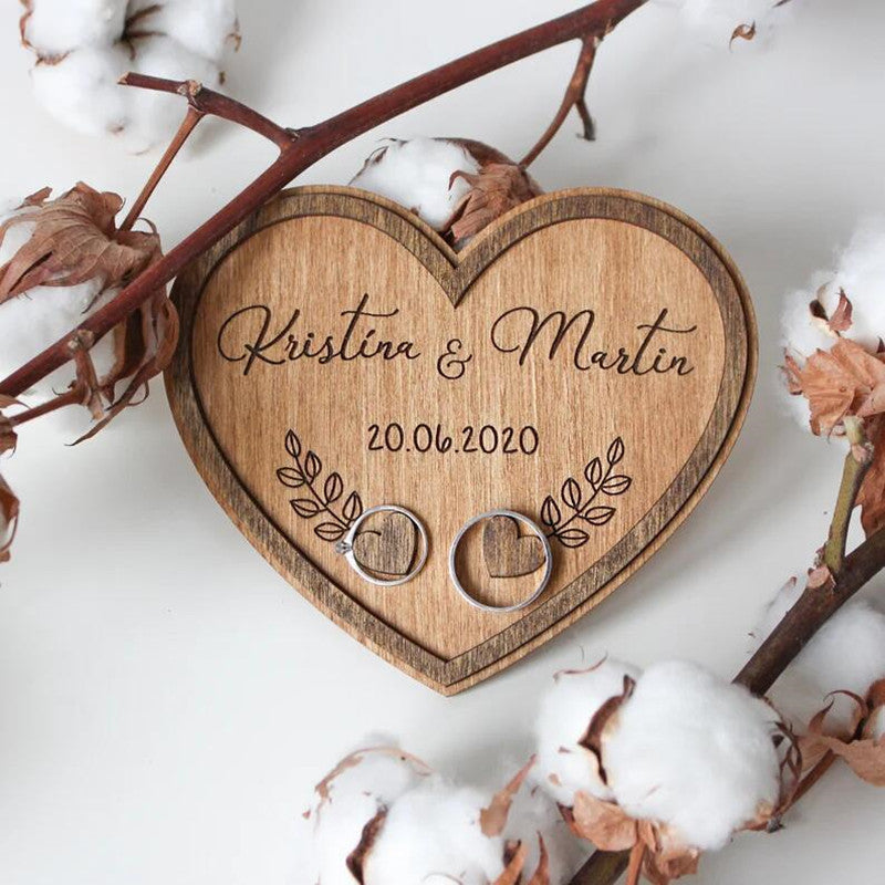 Personalized Wooden Wedding Ring Holder