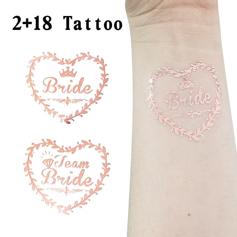 20pcs Team Bride Temporary Tattoos Stickers: