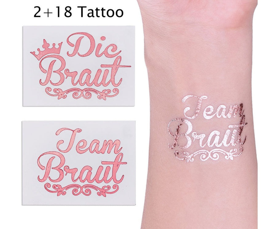 20pcs Team Bride Temporary Tattoos Stickers: