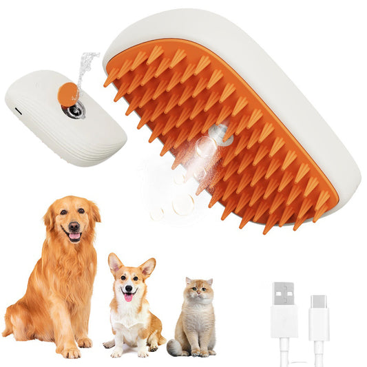 Pets Steam Brush Spray USB Rechargeable Massage Comb