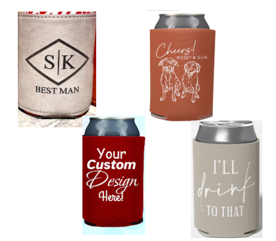 Custom Wedding Can Coolers, Wedding Favors, Beverage Insulators, Beer Holder, Beer Cooler